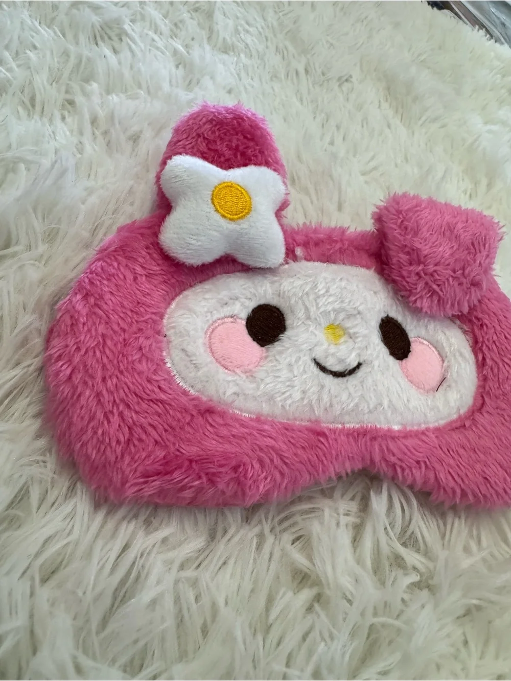 My Melody Plush m with Flower Accent sleep eye mask blackout blindfold